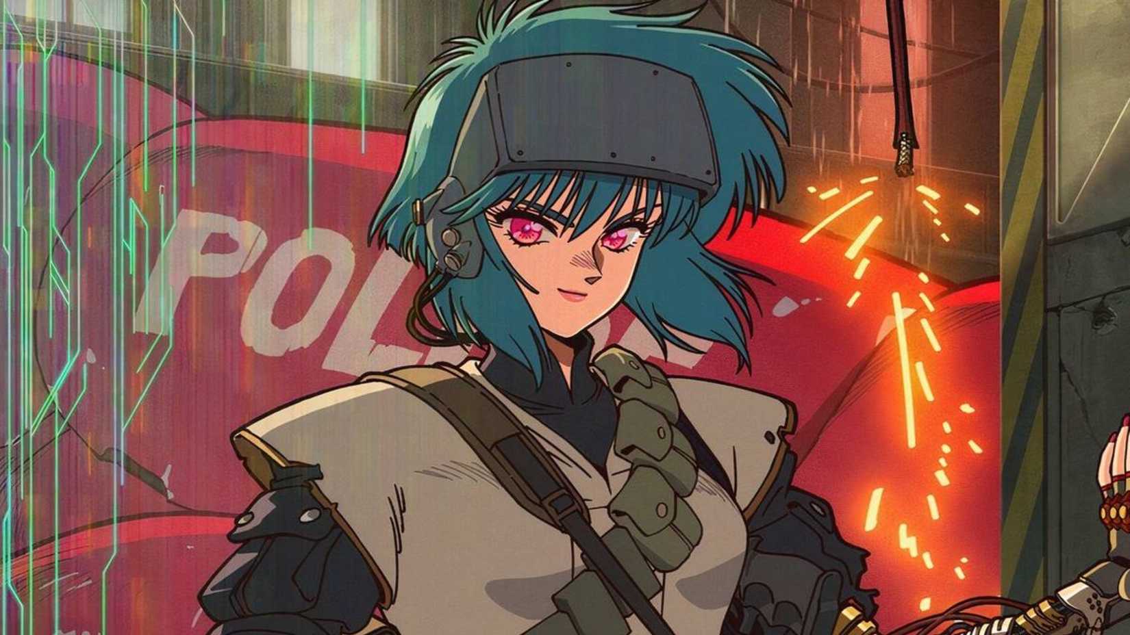 Major Motoko Kusanagi em pôster promocional de The Ghost in the Shell (2026).