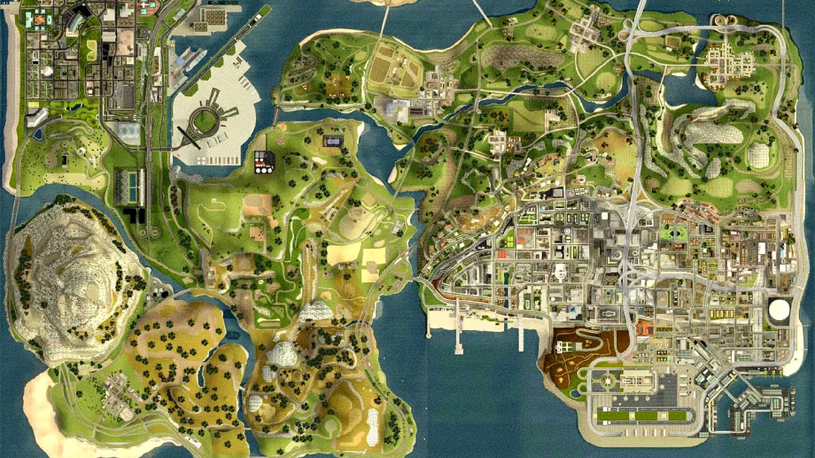 GTA San Andreas' 3D satellite map