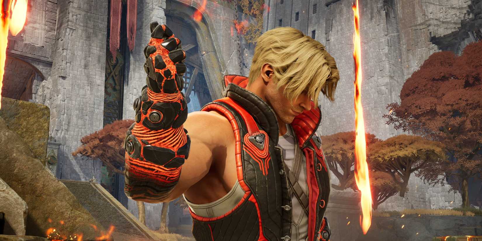 Slade snapping as fire rains down in Highguard.