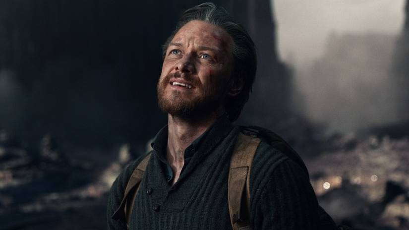 Lord Asriel (James McAvoy) looking up at the end of His Dark Materials season 2