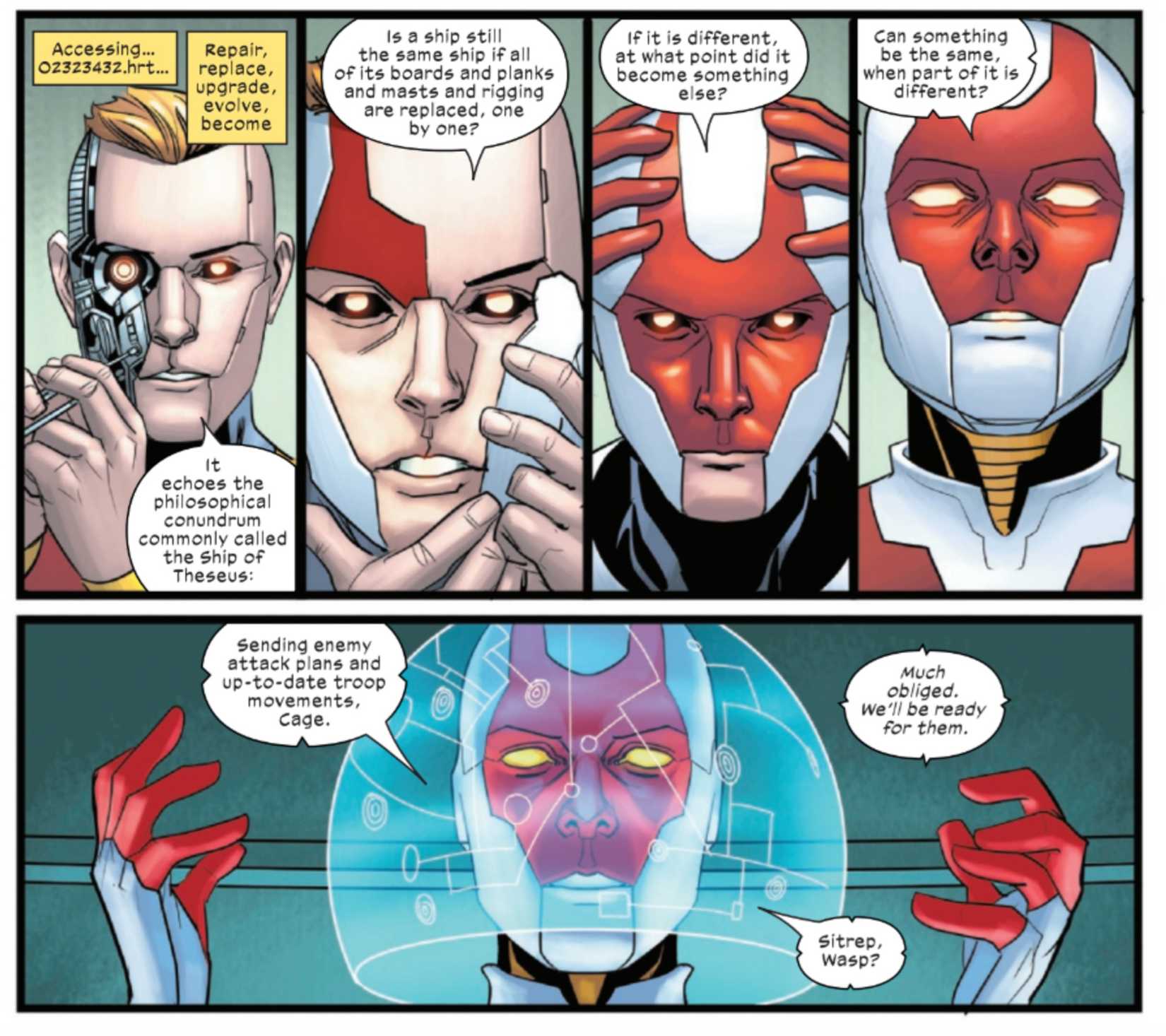 human torch turns himself into the vision