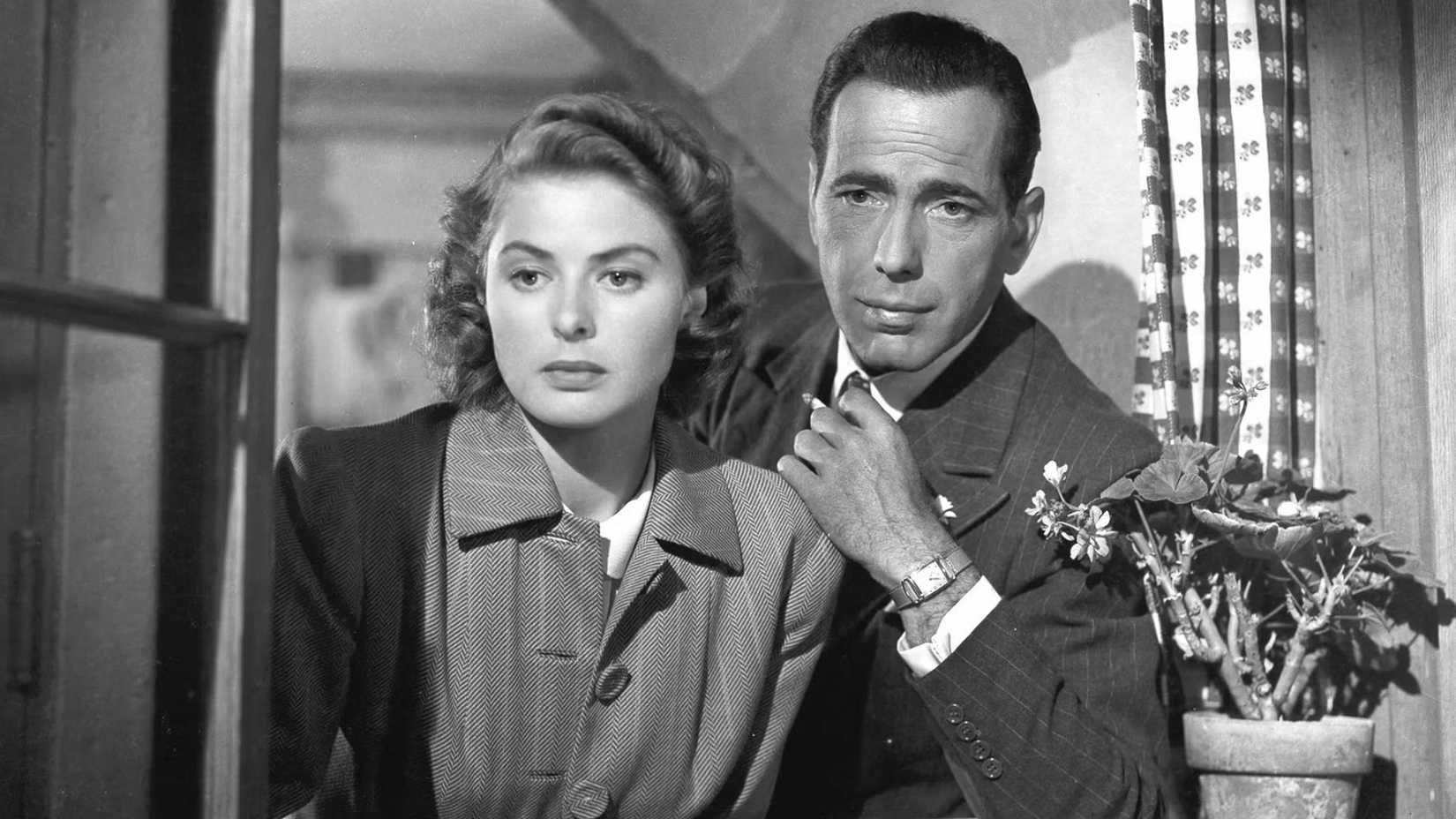 Герберт Бо в роли Рика Блейна и Ингрид Бергман в роли Ильсы Лунд в Касабланке