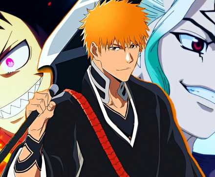 10 Must-Watch Spring 2026 Anime to Add to Your Watchlist List 4 Ichigo Kurosaki from Bleach in front of Shinra Kusakabe from Fire Force and Senku Ishigami from Dr. Stone