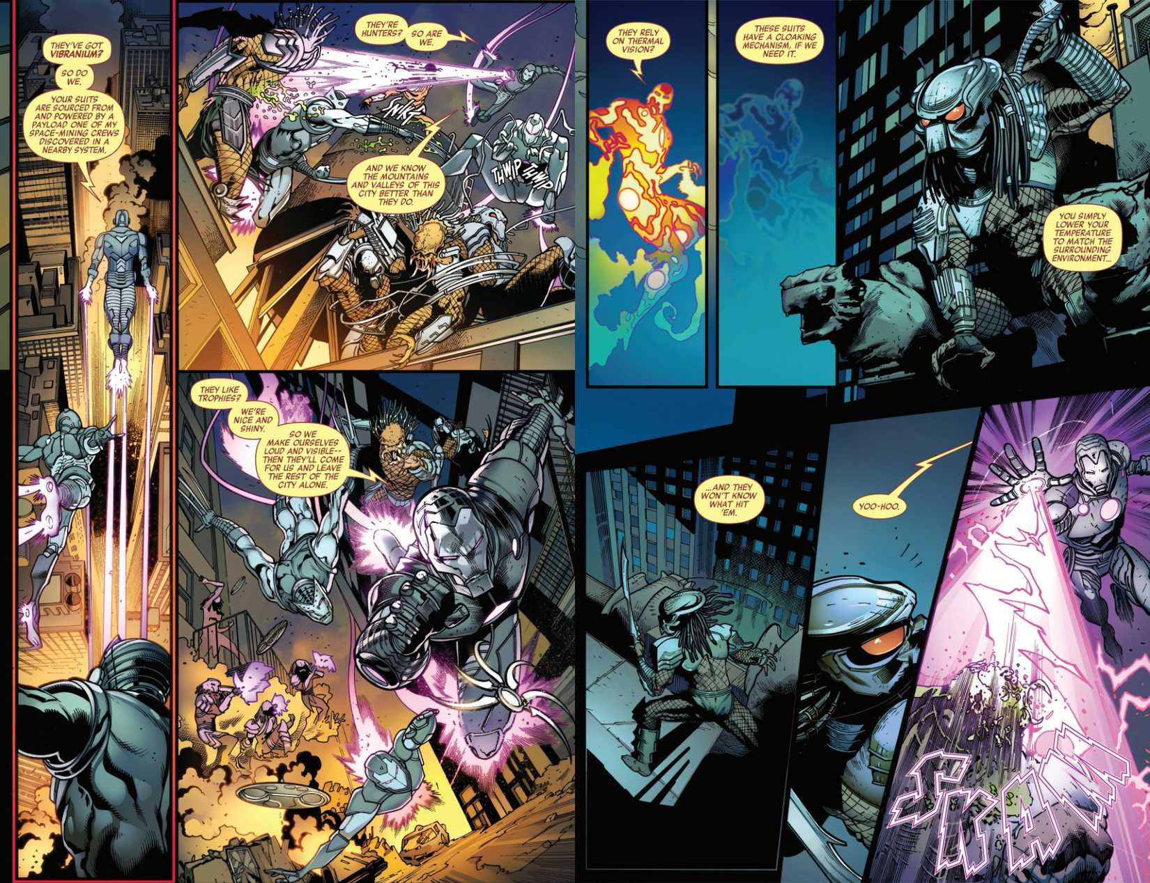 Iron Man Wolverine and Spider-Man Using Vibranium Armor vs Predators