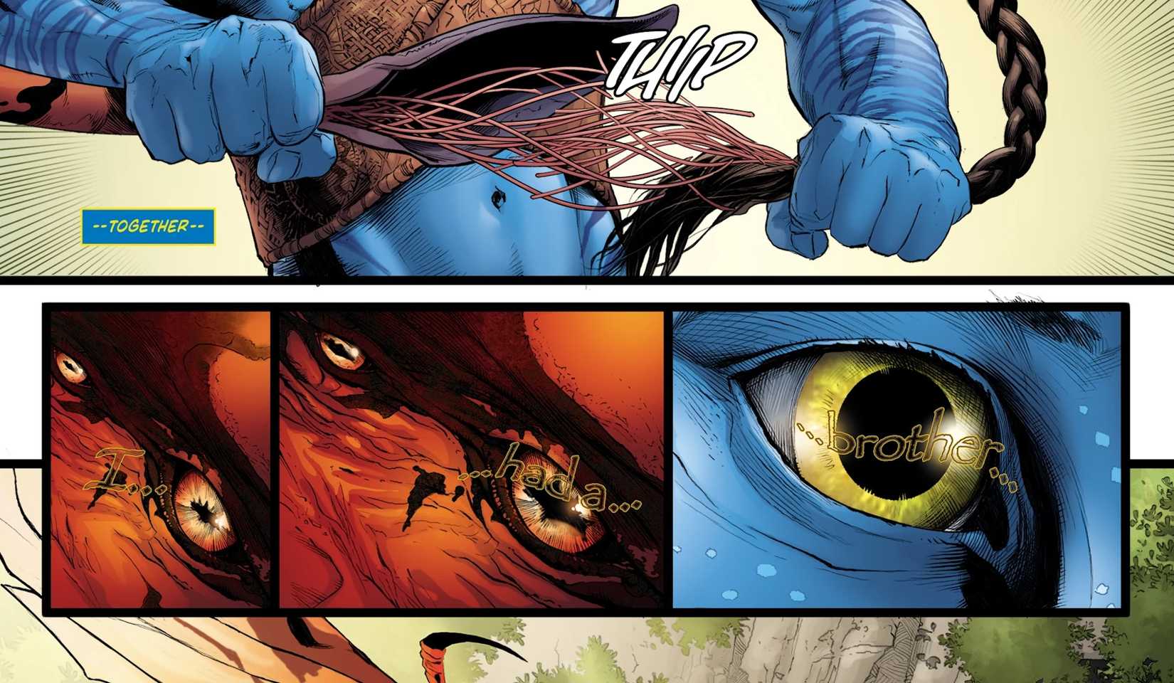 Jake Bonds with Toruk in Avatar Brothers Comic
