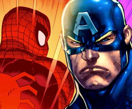 Marvel and DC Make Huge Investment in Female Superheroes 4 John Romita's Spider-Man looks over his shoulder at Ultimate Captain America in Marvel Comics