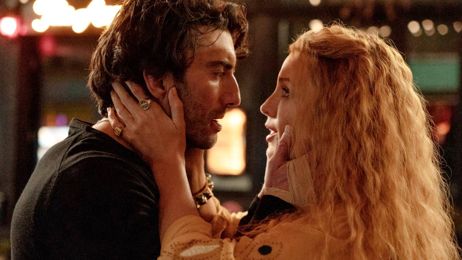 Justin Baldoni and Blake Lively embrace in It Ends With Us