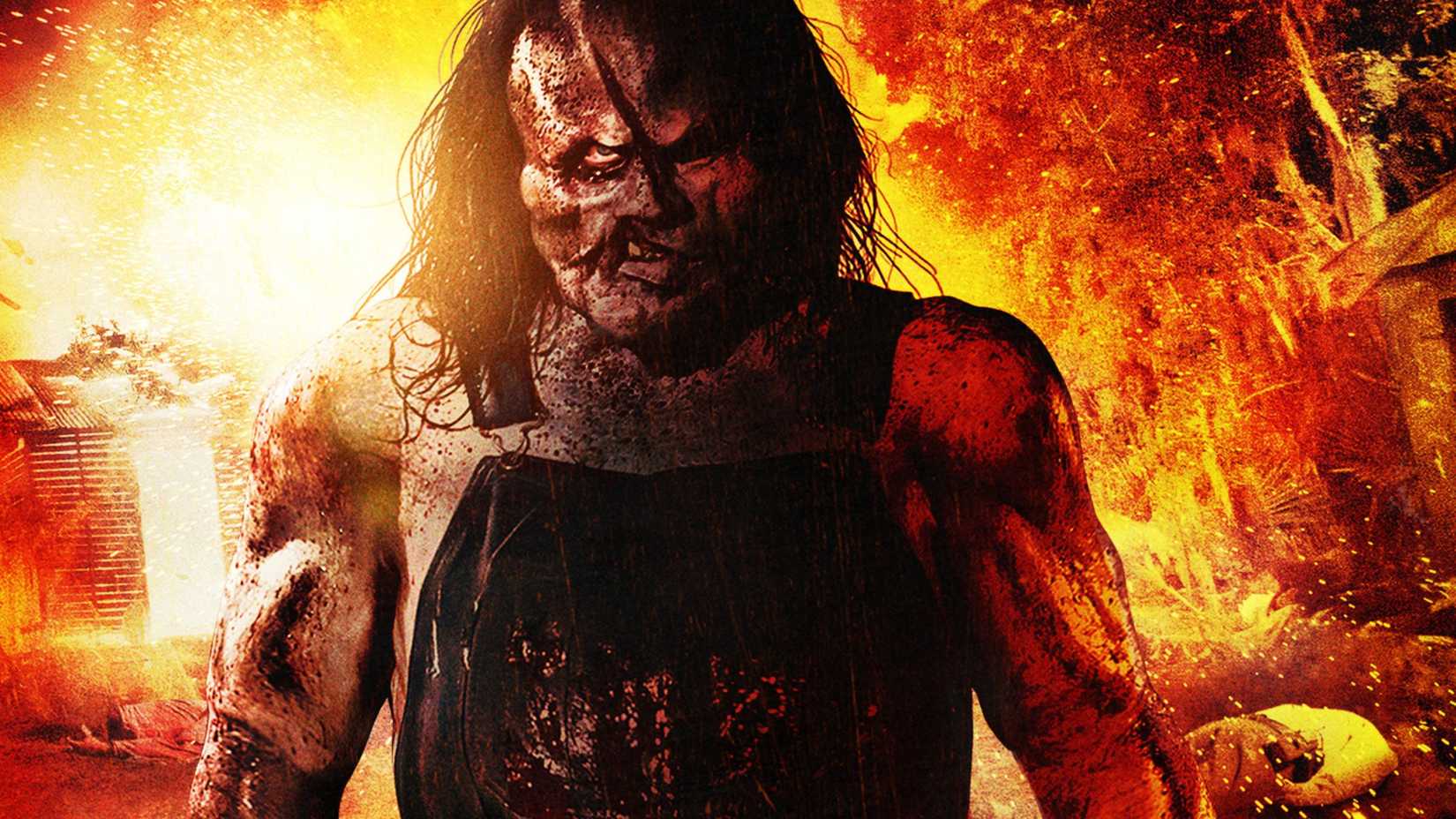 Kane Hodder na capa do DVD de Hatchet