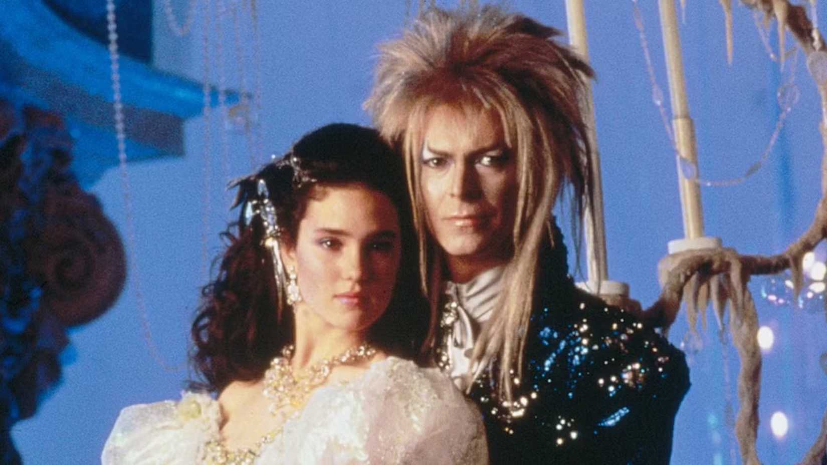 Jennifer Connelly and David Bowie in Labyrinth (1986).