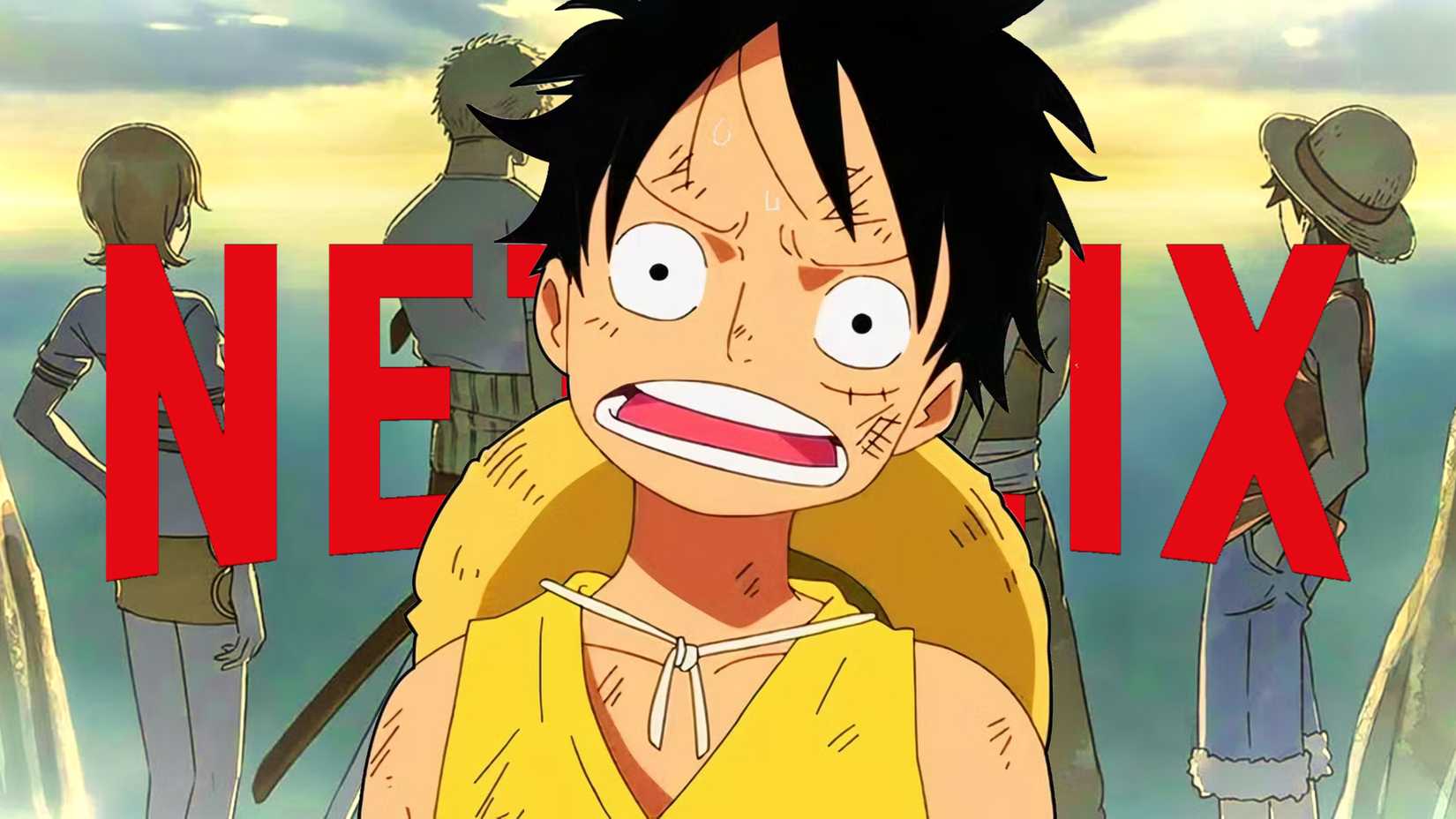 Luffy de One Piece avec le logo Netflix en arrière-plan