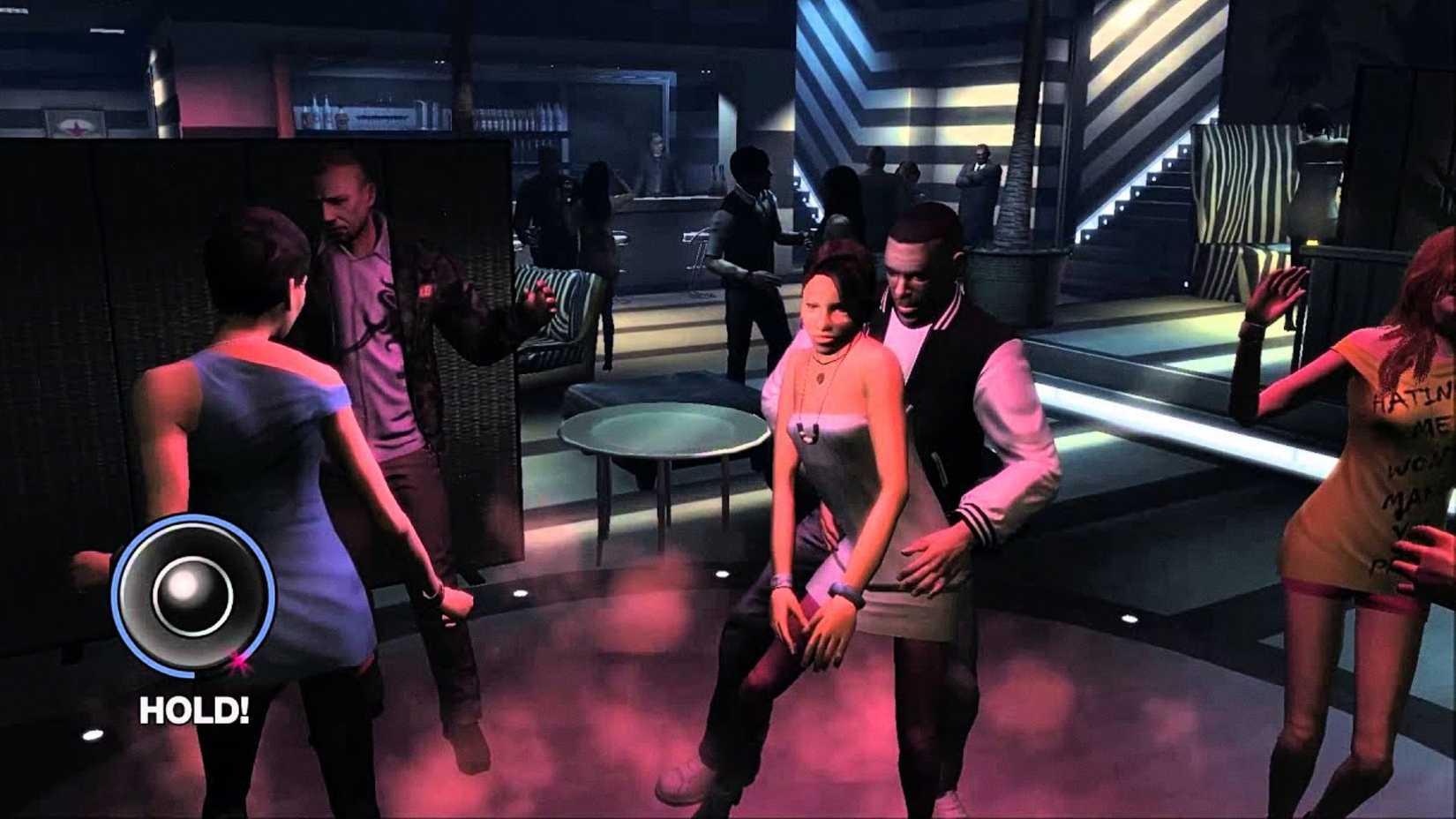 Luis Lopez dances with a woman in Maisonette Nightclub in GTA The Ballad of Gay Tony