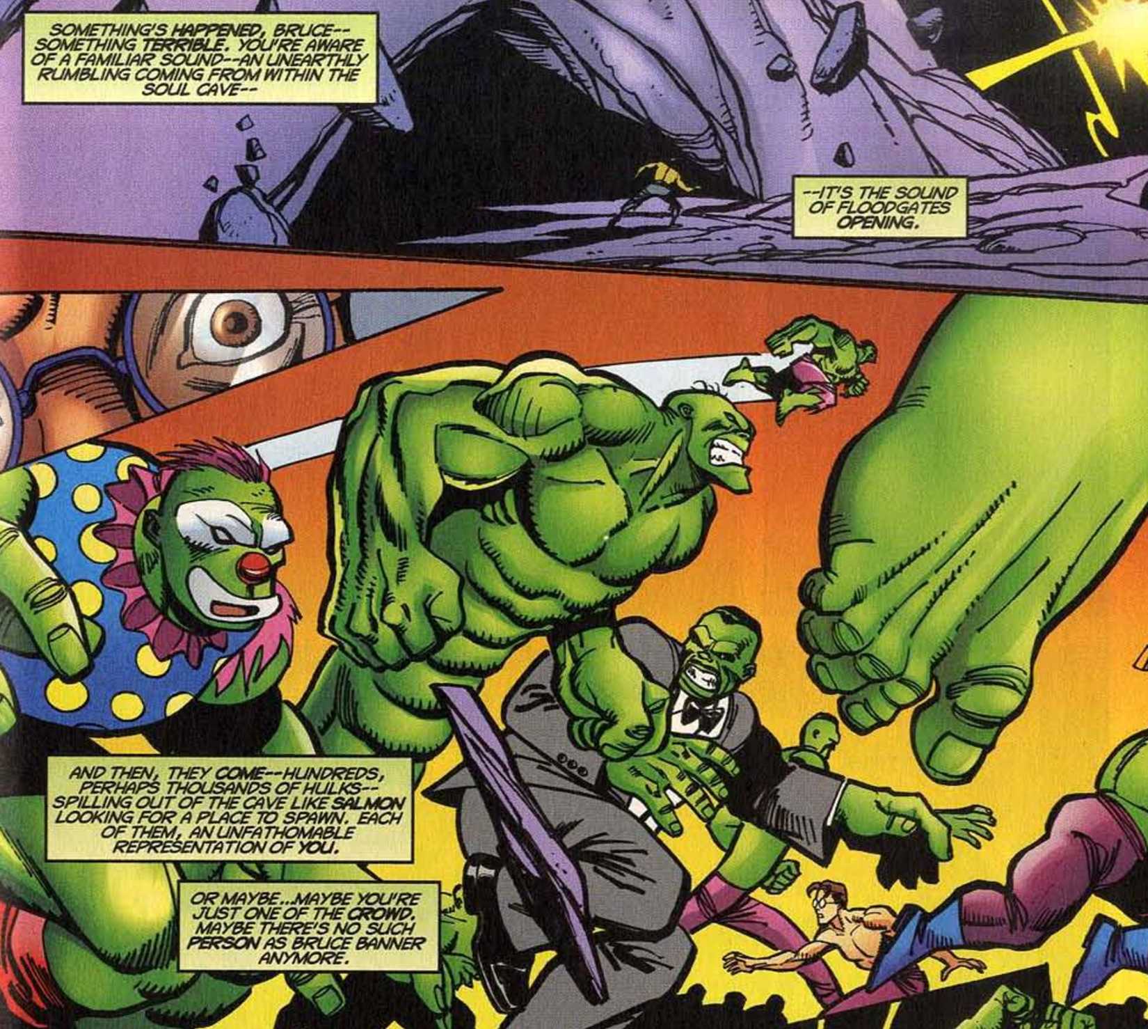 many different hulk personas breaking free