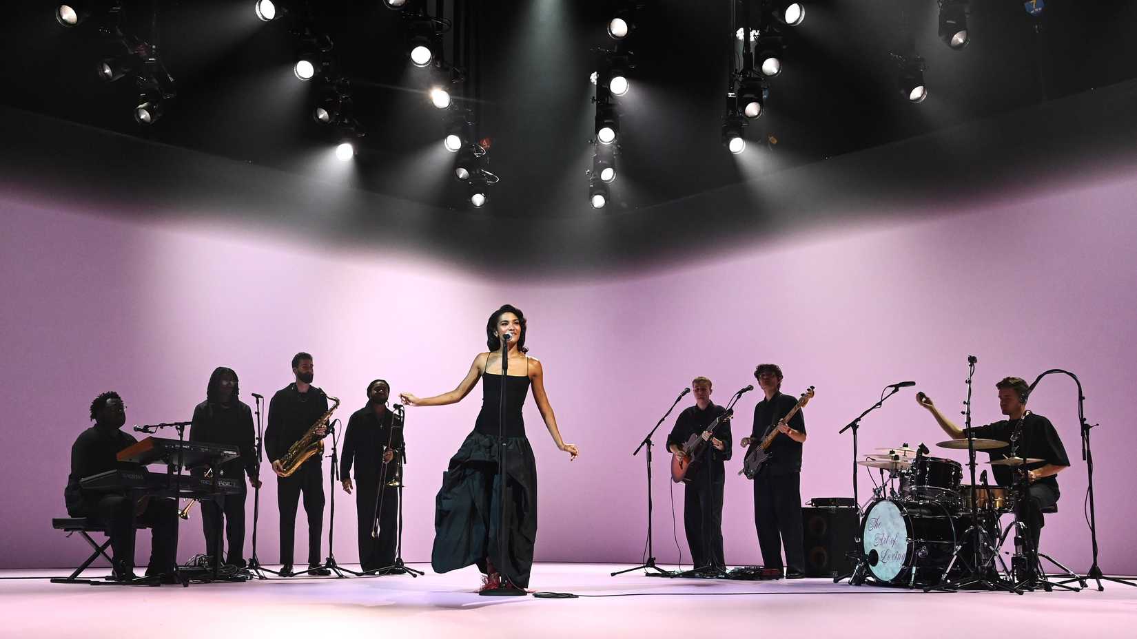 Olivia Dean performing on The Graham Norton Show