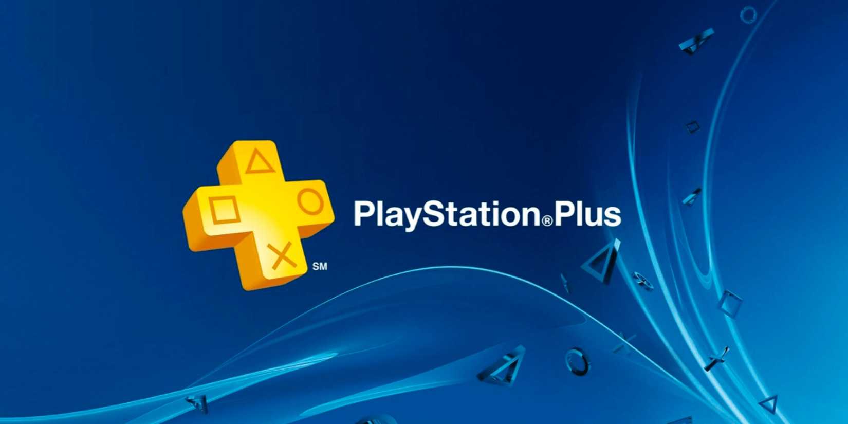 The PlayStation Plus logo against a blue background.