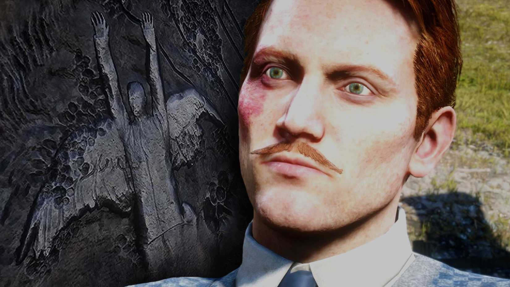 red dead redemption 2's francis sinclair and cave etching