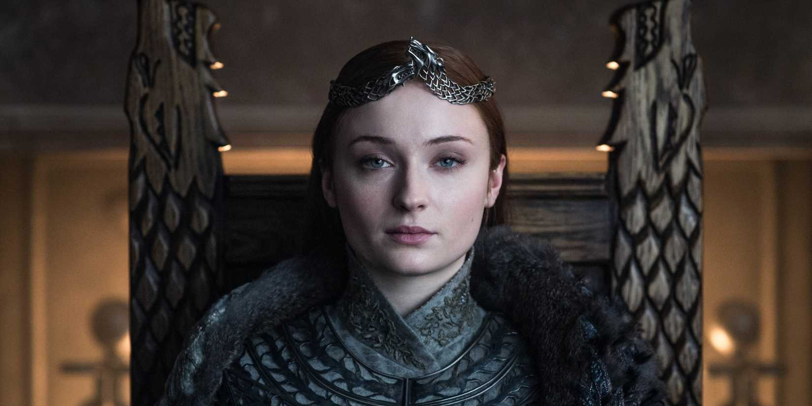 Sansa Stark como Rainha do Norte em Game of Thrones