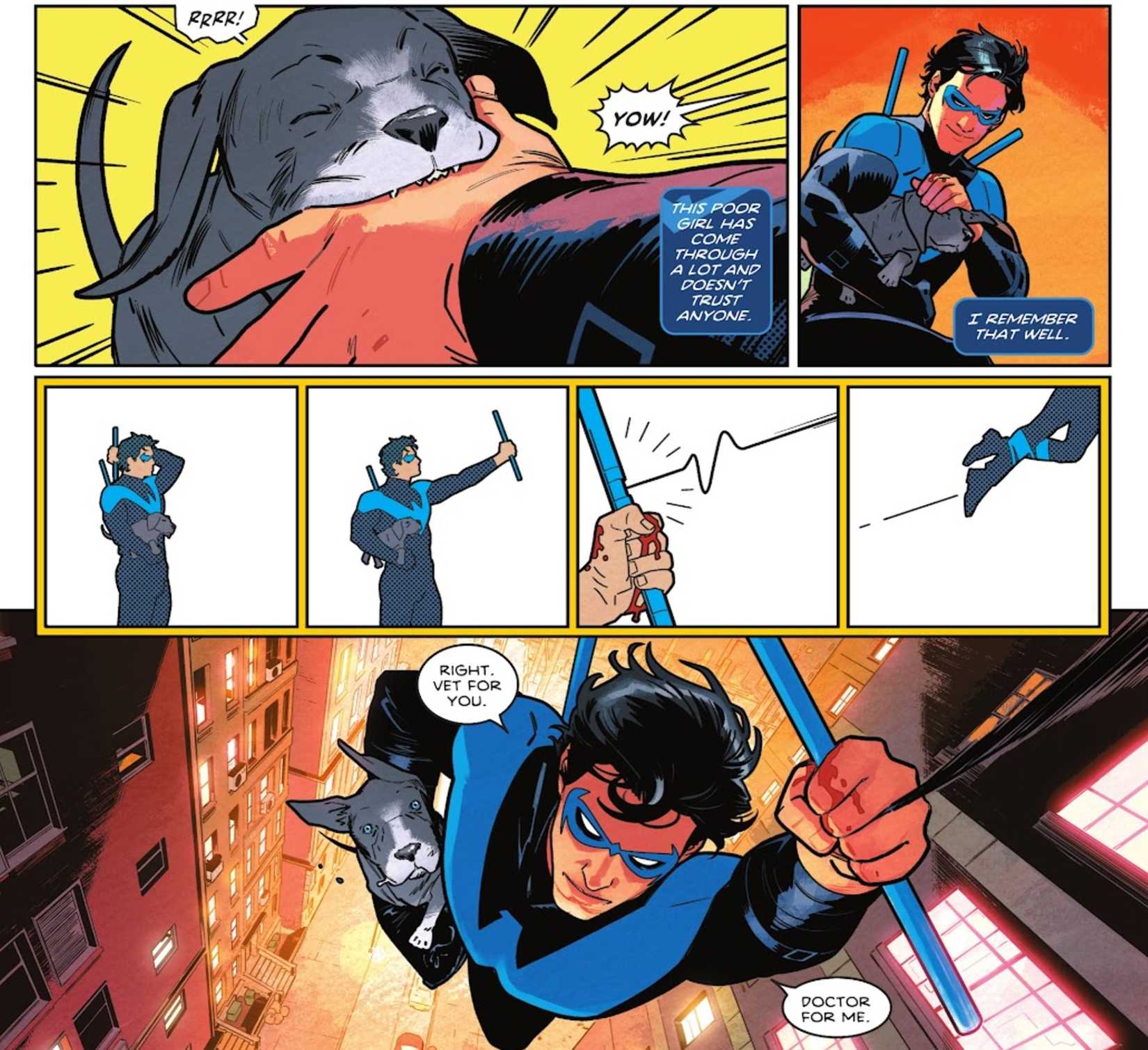 scene from tom taylor's nightwing leaping into the light