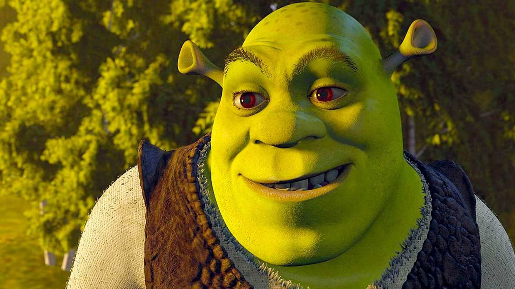 Shrek sorri para Fiona em Shrek
