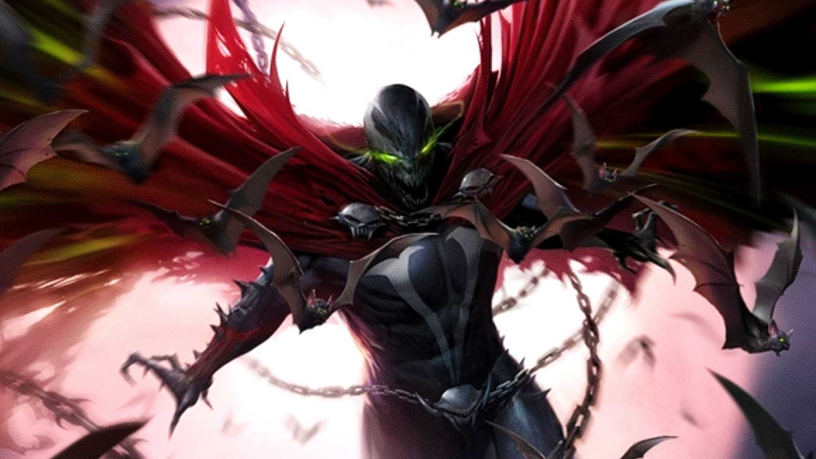 Spawn throws his weapons in issue 304 cover