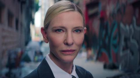 The American Recruiter (Cate Blanchett) staring ahead in the Squid Game season 3 finale