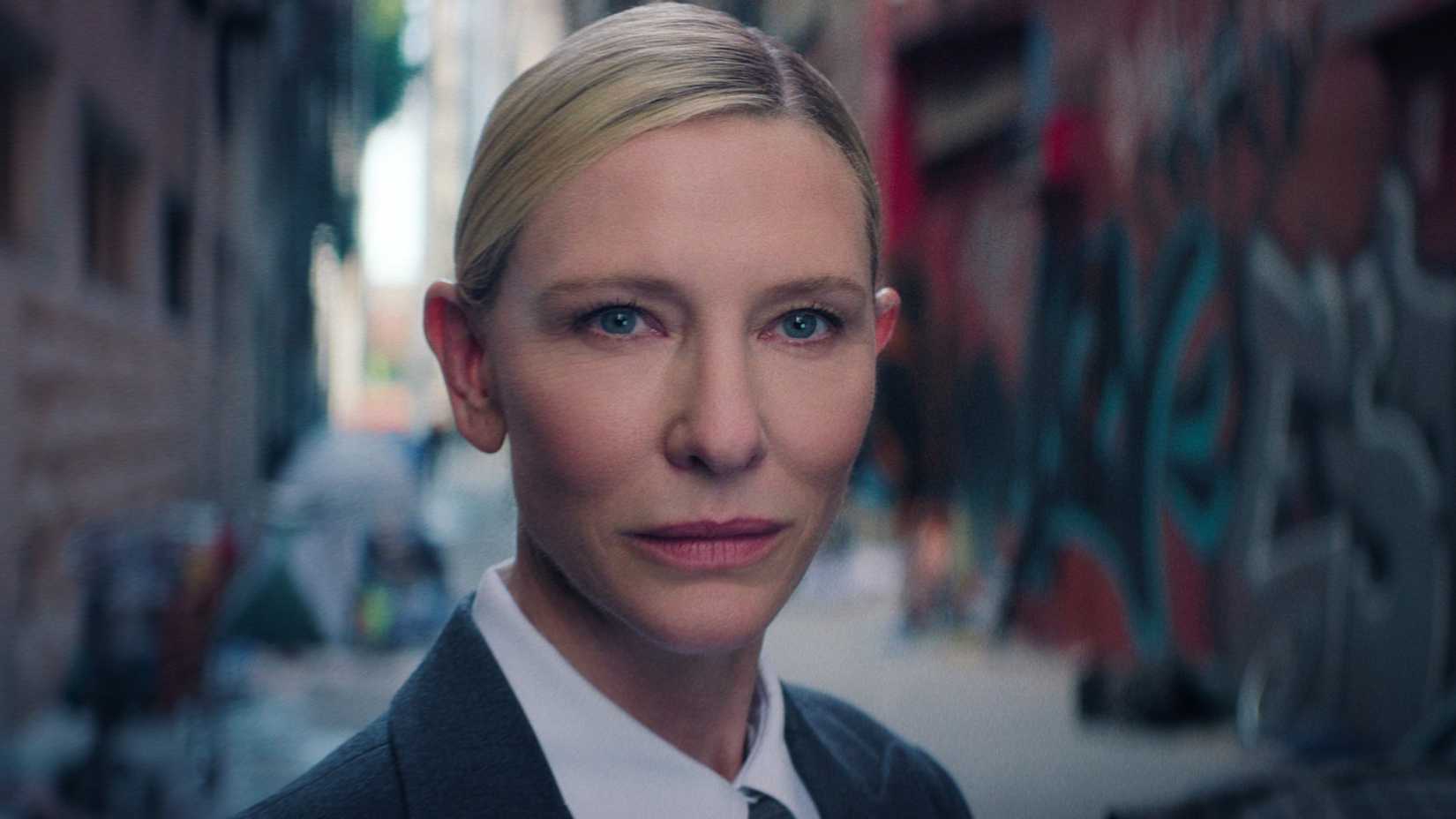 The American Recruiter (Cate Blanchett) staring ahead in the Squid Game season 3 finale