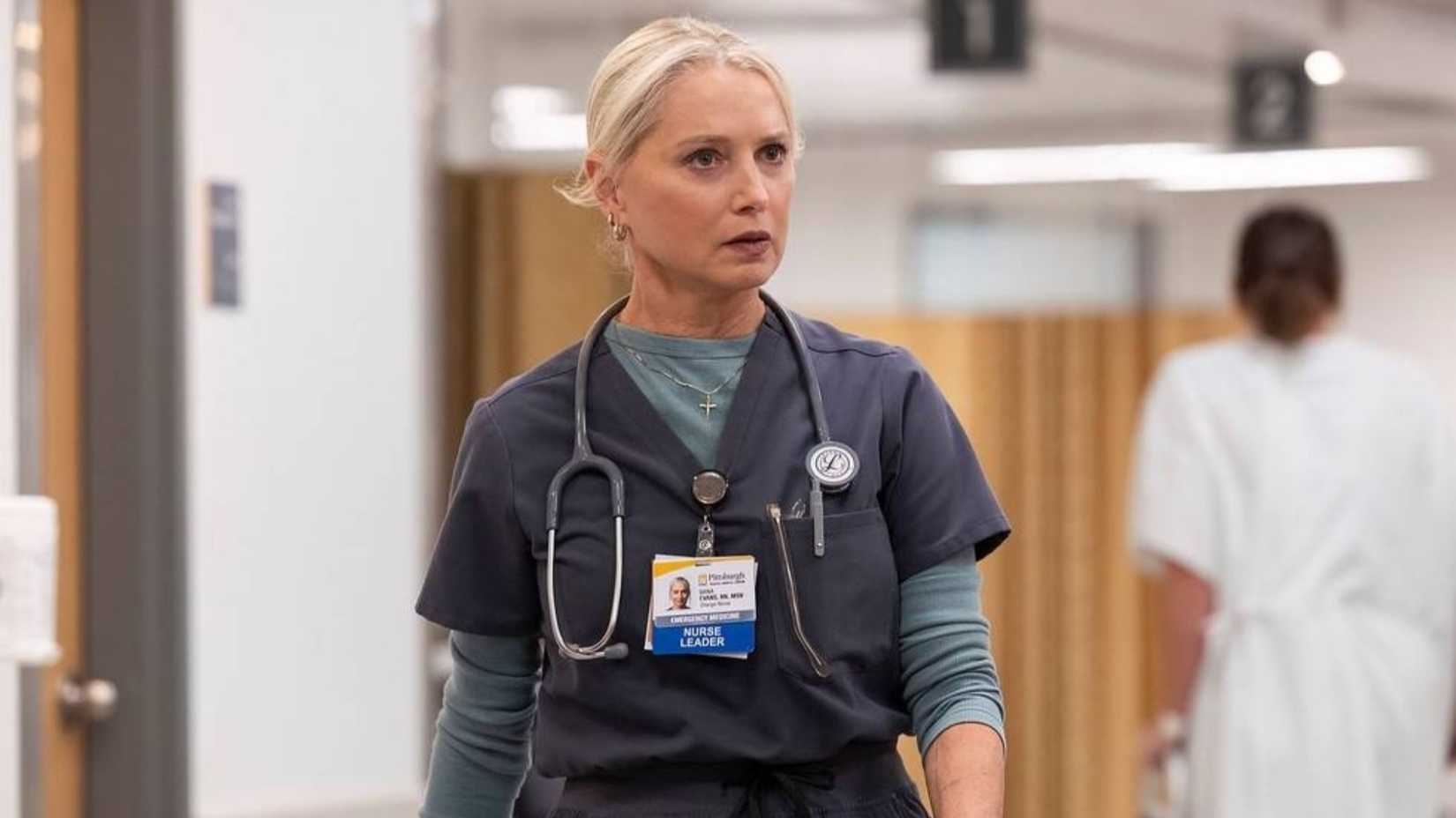 Katherine LaNasa as Dana Evans in The Pitt season 1.