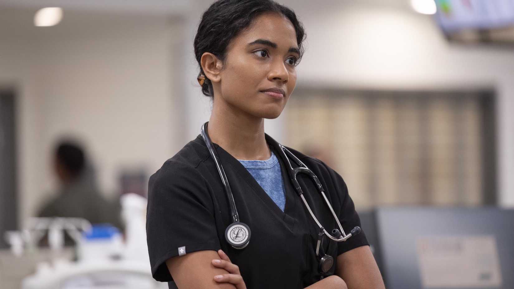 Supriya Ganesh as Samira Mohan in The Pitt season 1.