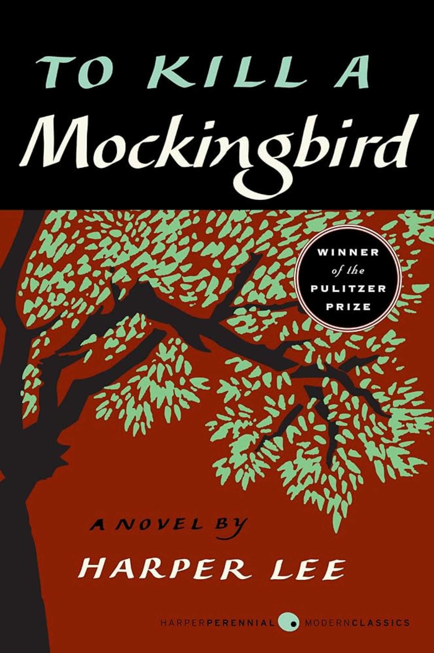 To Kill a Mockingbird book cover, a silhouette of a tree