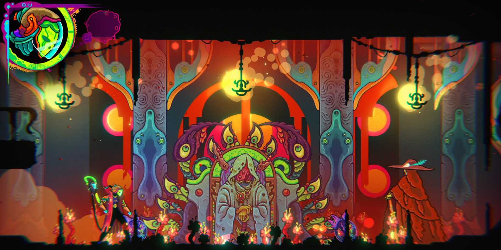 The main character from Ultros is face-to-face with an NPC.