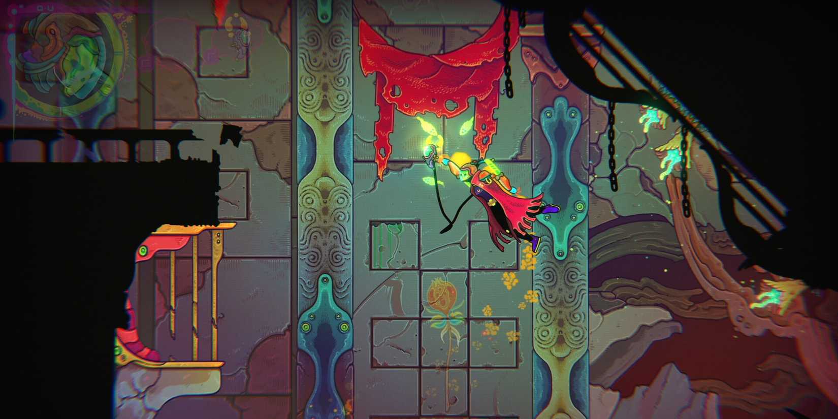 The Ultros character jumps through platforms.