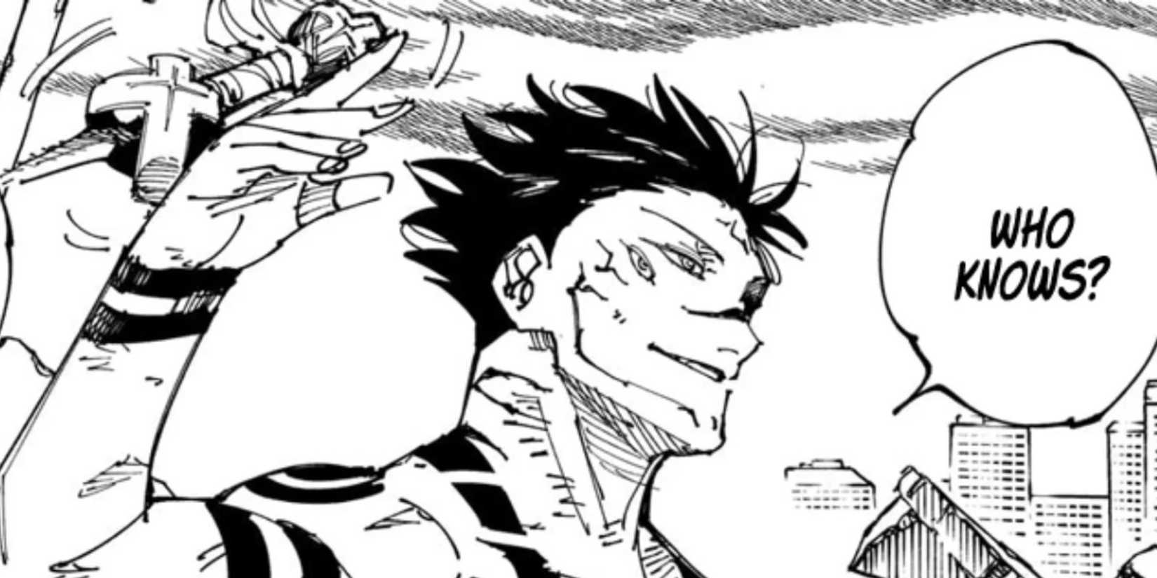 Jujutsu Kaisen Sukuna dans le corps de Megumi avec le Kamutoke