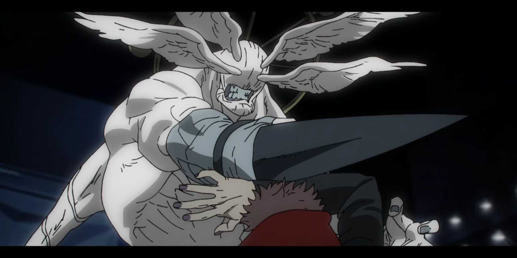 Jujutsu Kaisen Mahoraga utilisant l'épée d'extermination contre Sukuna