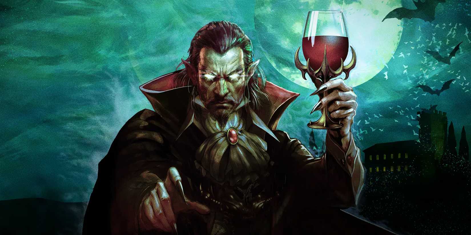 Vampire Crawlers artwork of a vampire holding a goblet
