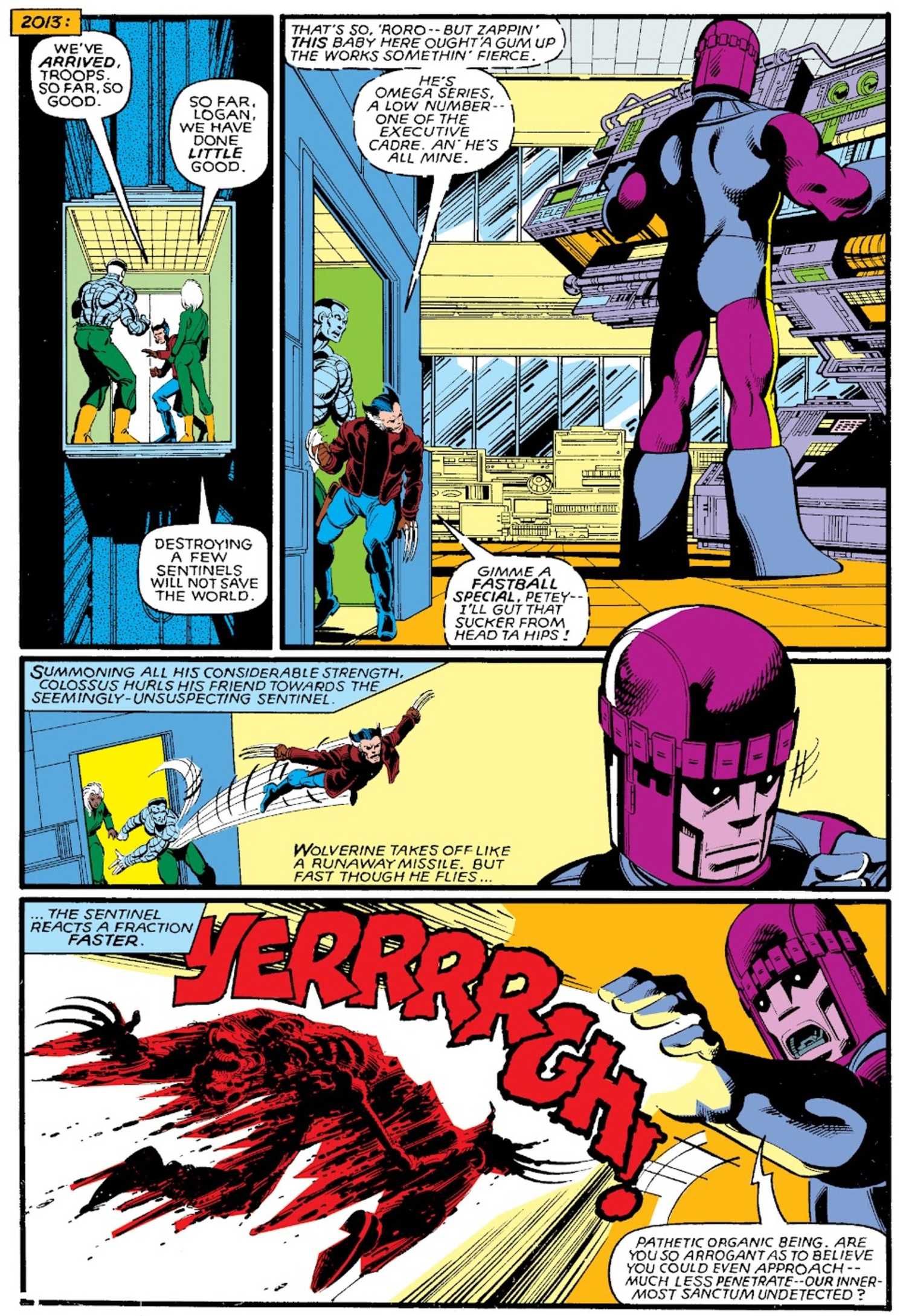 x-men days of future past moment where wolverine attacks sentinel