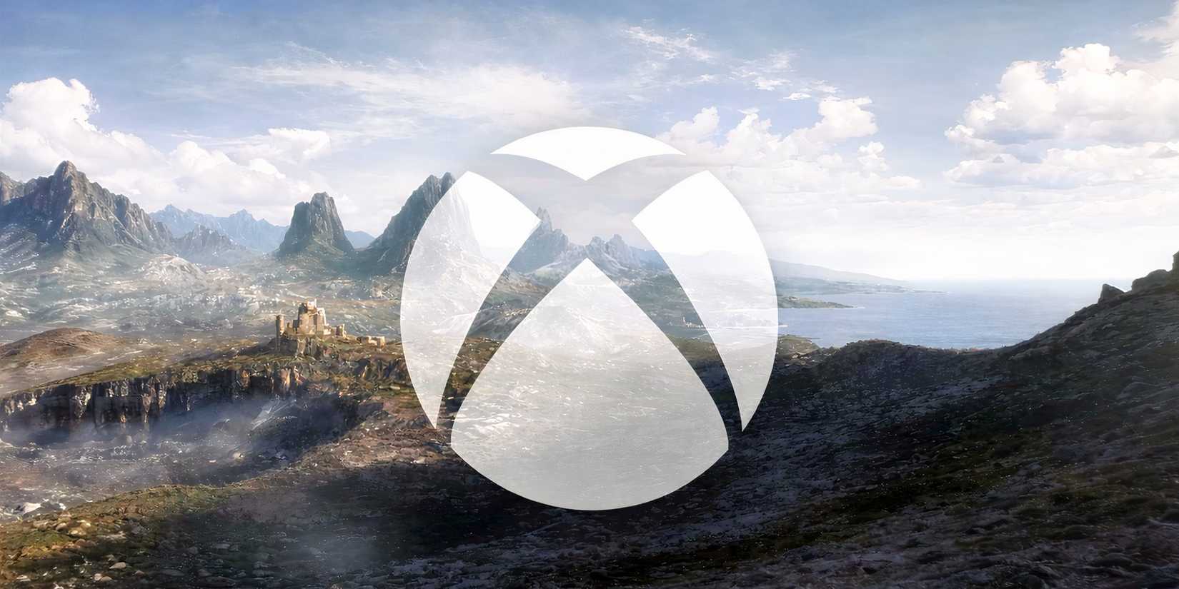 Xbox logo over TES6 background