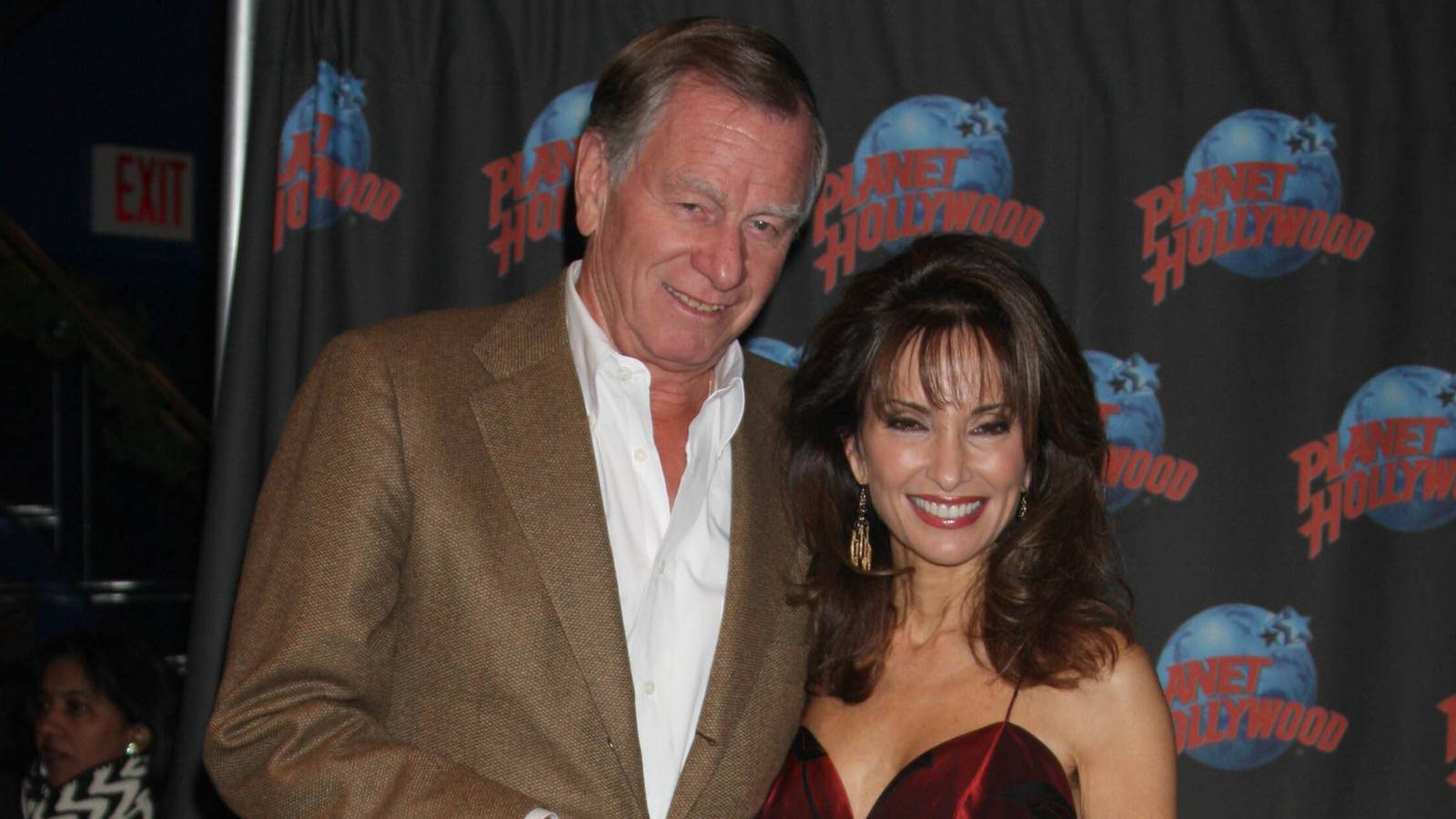 Helmut Huber and Susan Lucci at the Planet Hollywood Time Square for a Handprint Ceremony in New York City in 2008.