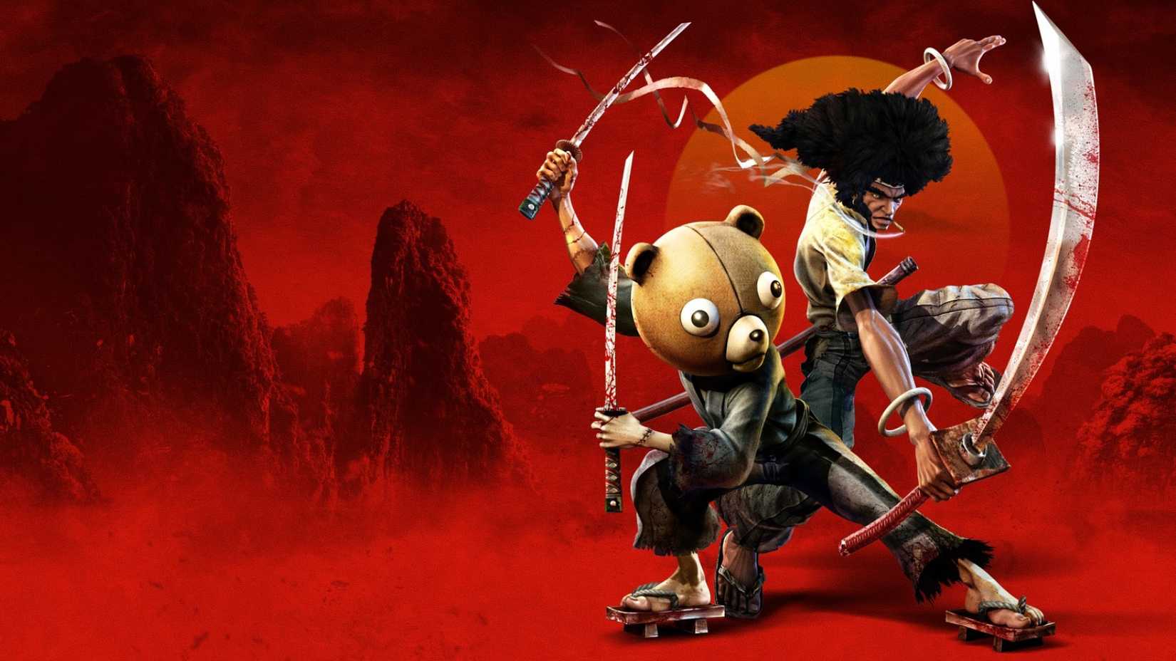 afro and jinno wield swords in afro samurai 2 game poster
