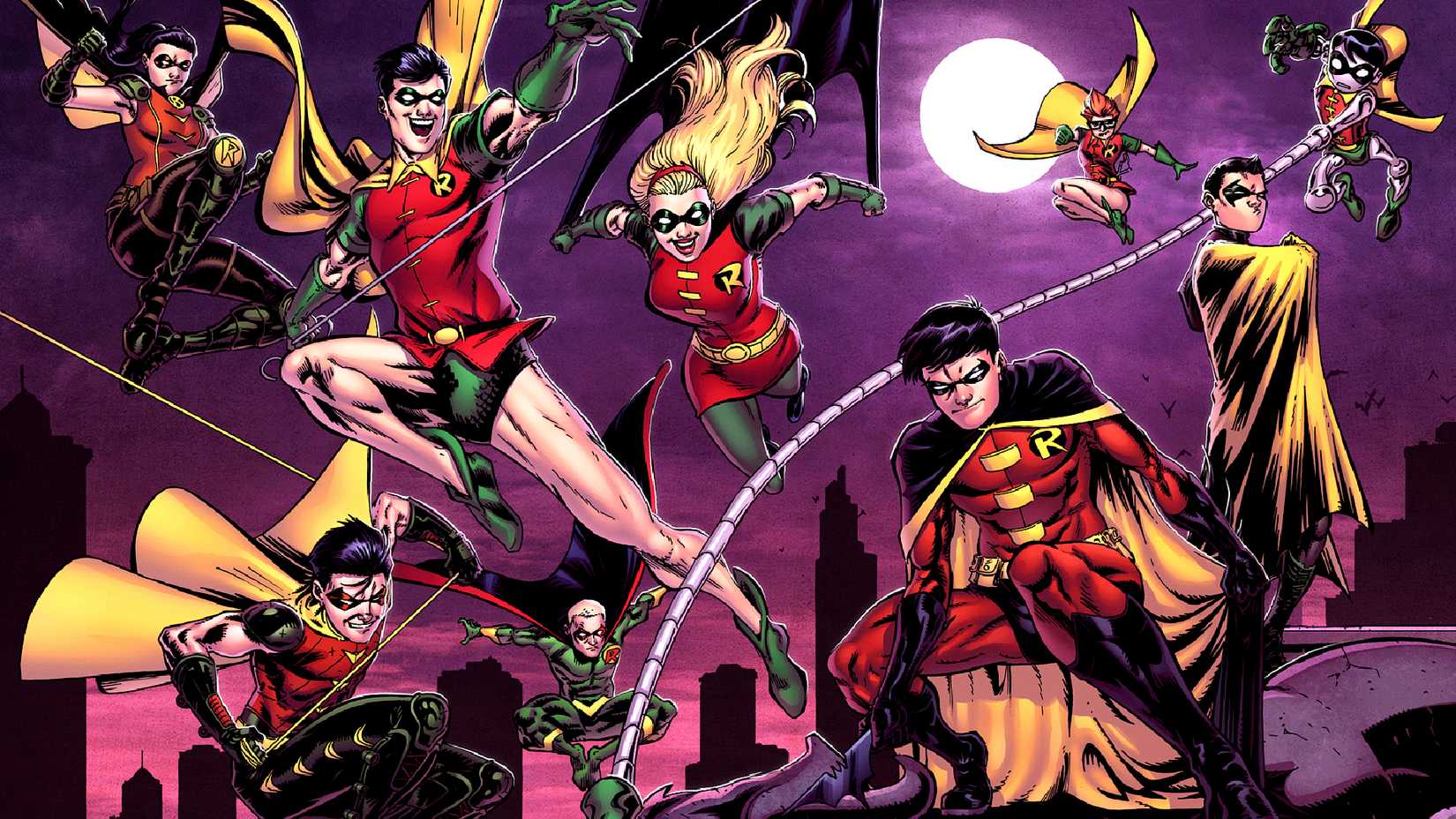 All Robins jump around Gotham in DC Comics