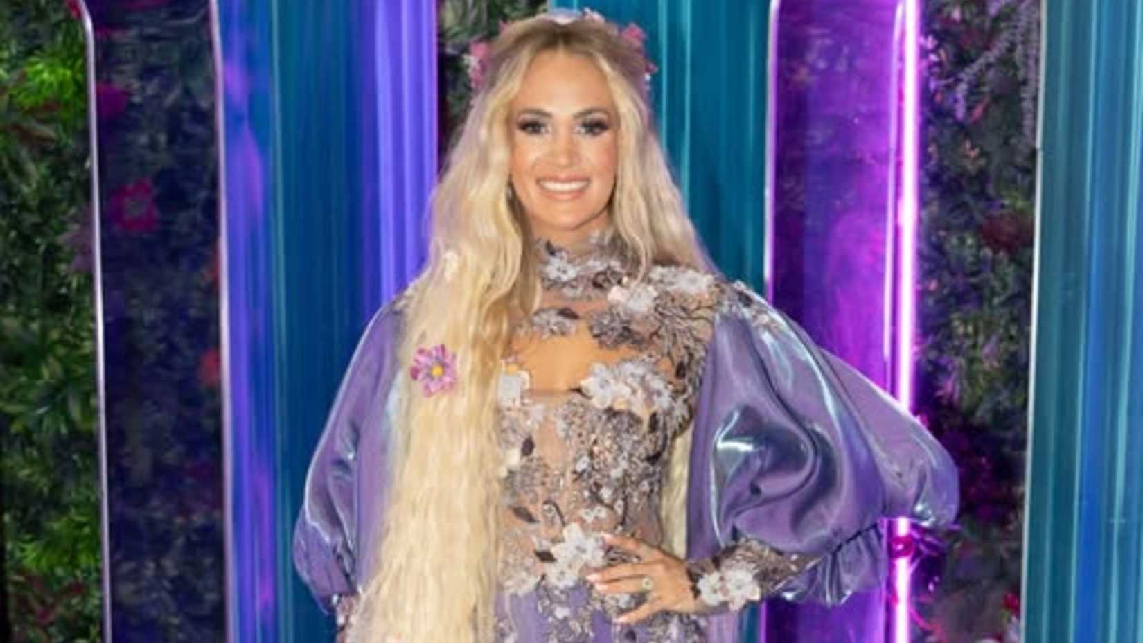 American Idol Season 23 Judge Carrie Underwood Dressed As Rapunzel On Disney Night