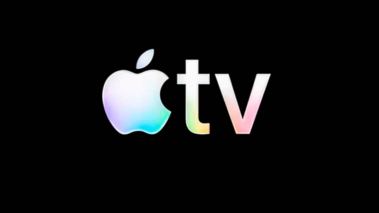 Apple TV's white logo on a black background