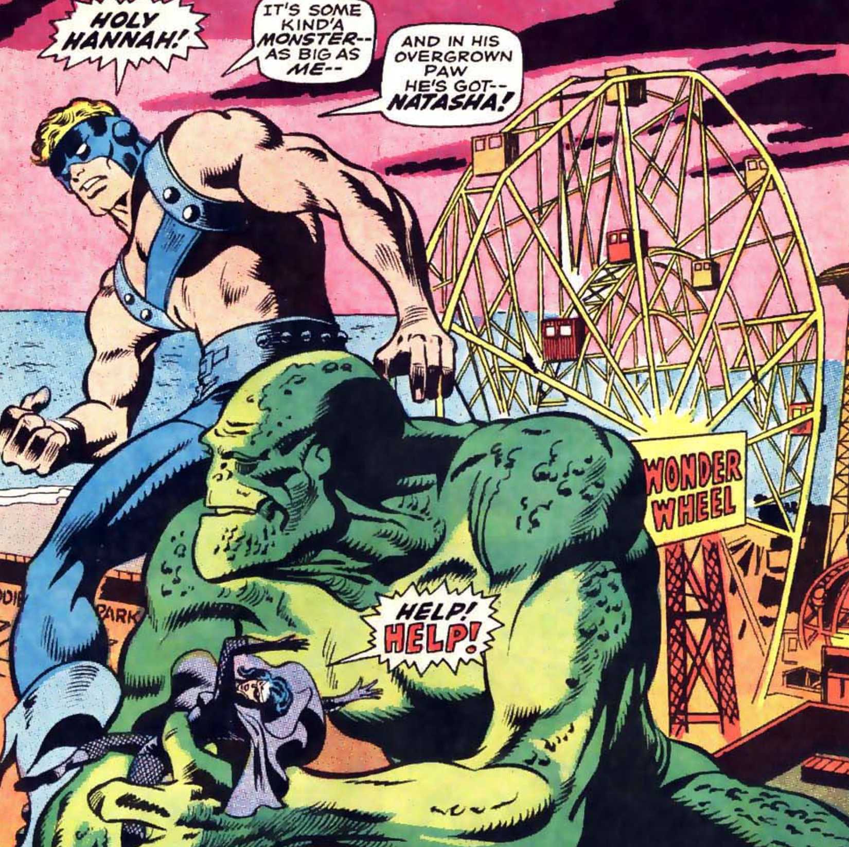 Громитель из "Мстителей" против гигантского монстра