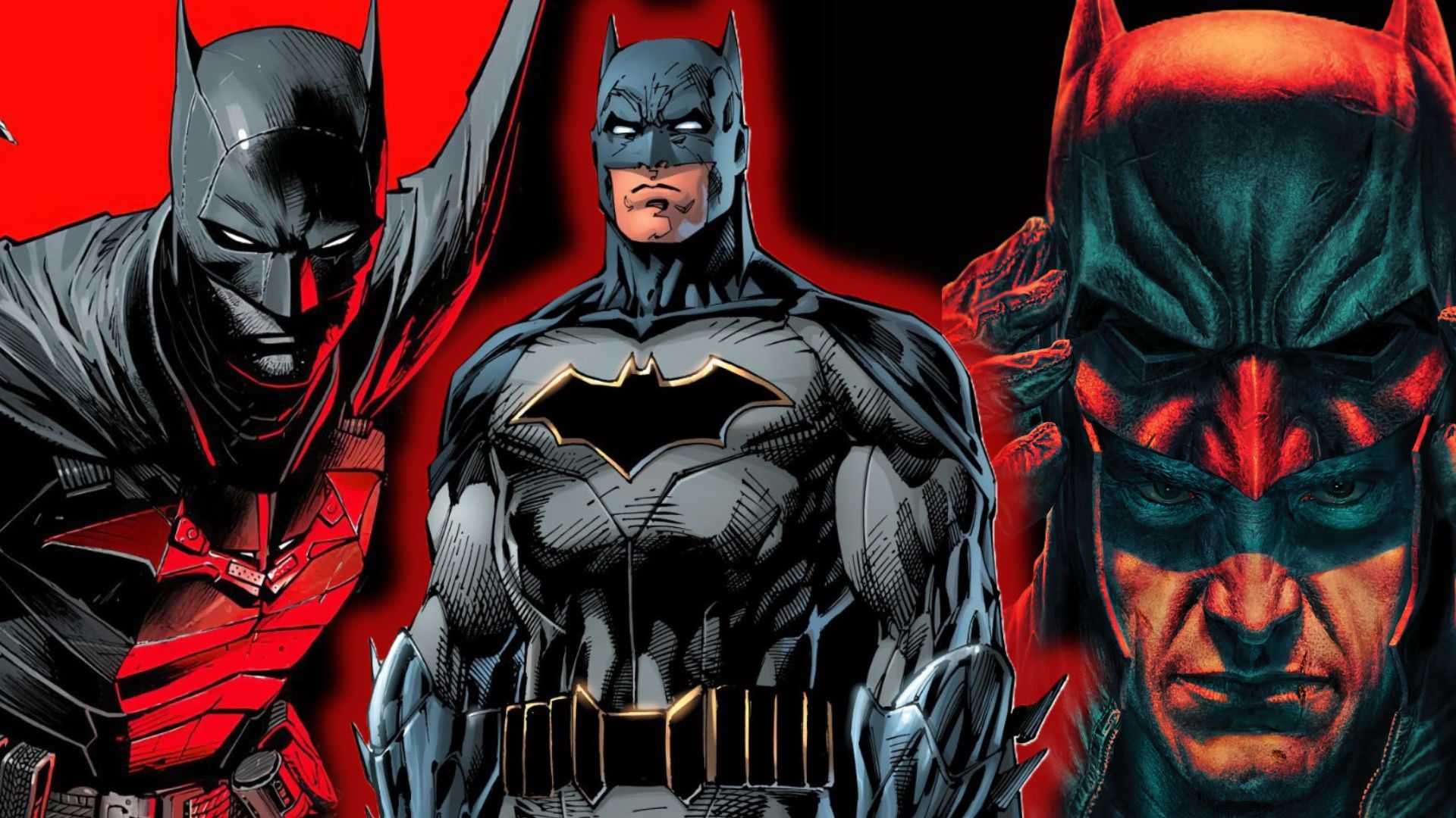 Batman three different comic styles 