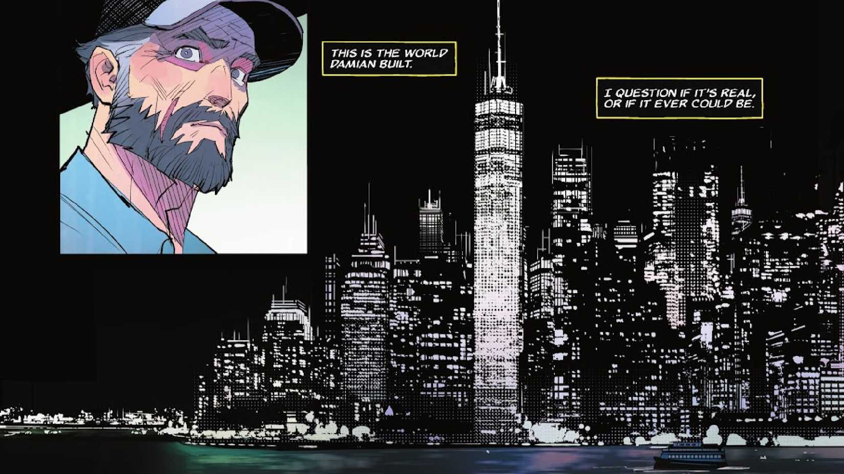 Batman sieht, wie der Gotham von Damian Wayne gebaut wird