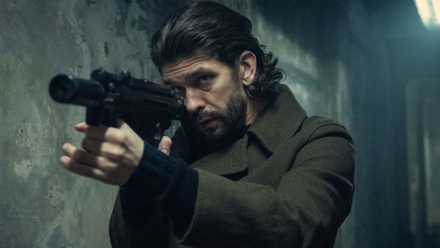 Ben Whishaw with a gun in Black Doves