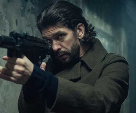 Ben Whishaw with a gun in Black Doves