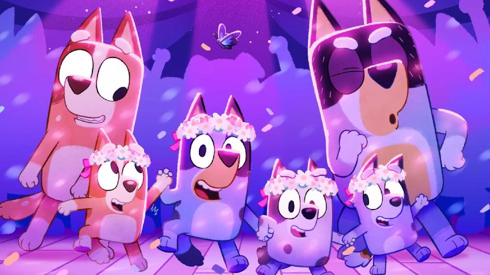 bluey family dancing at a wedding