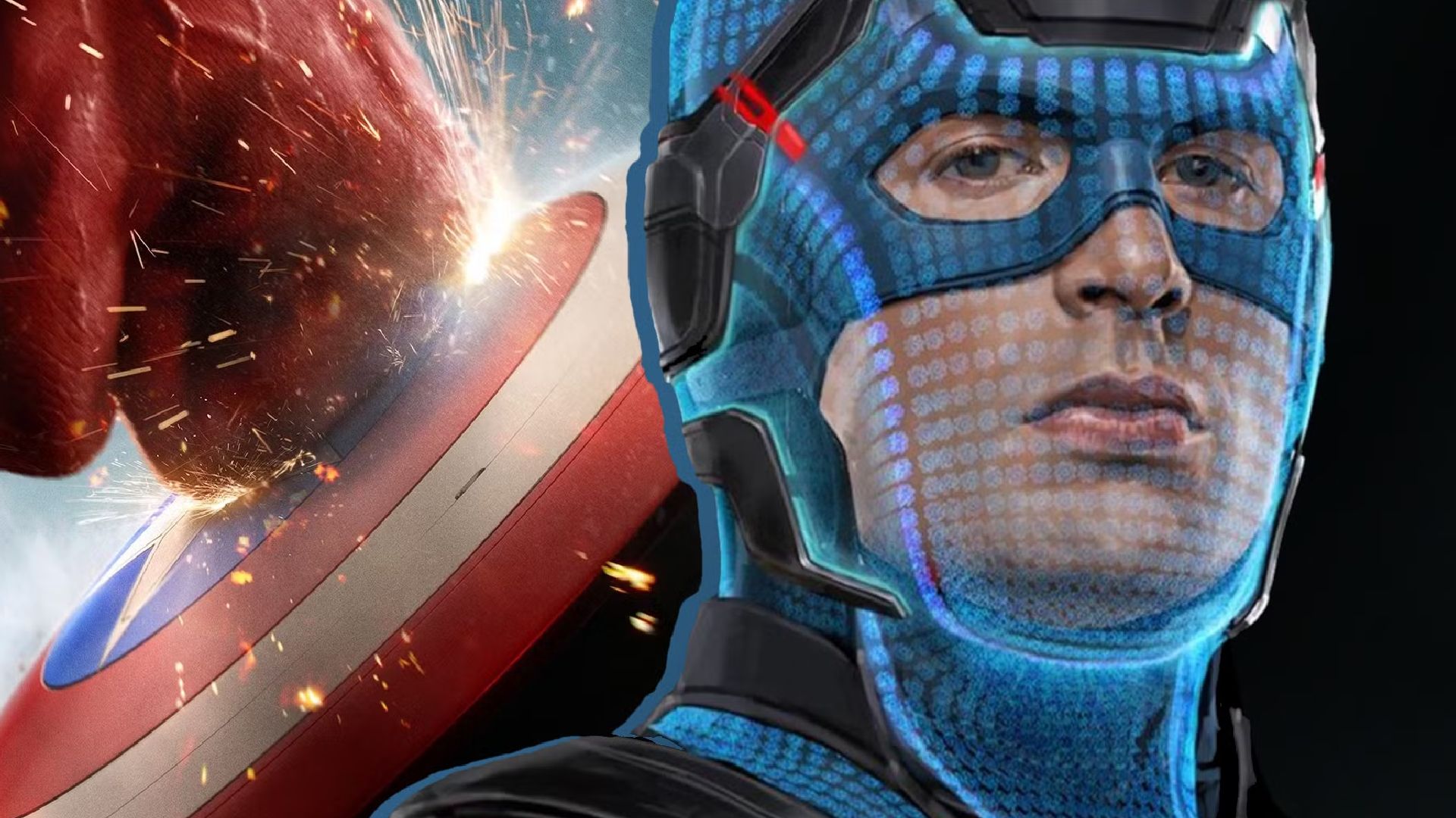 CAPTAIN AMERICA CONCEPT ART WITH RED HULK PUNCHING SHIELD