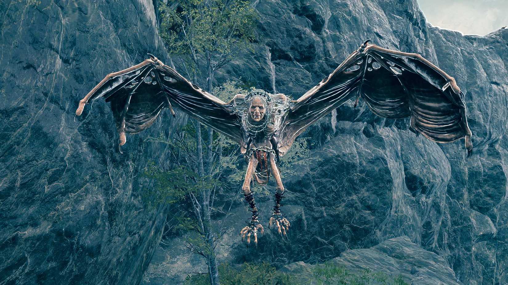 Изображение показывает певучую летучую мышь из Elden Ring