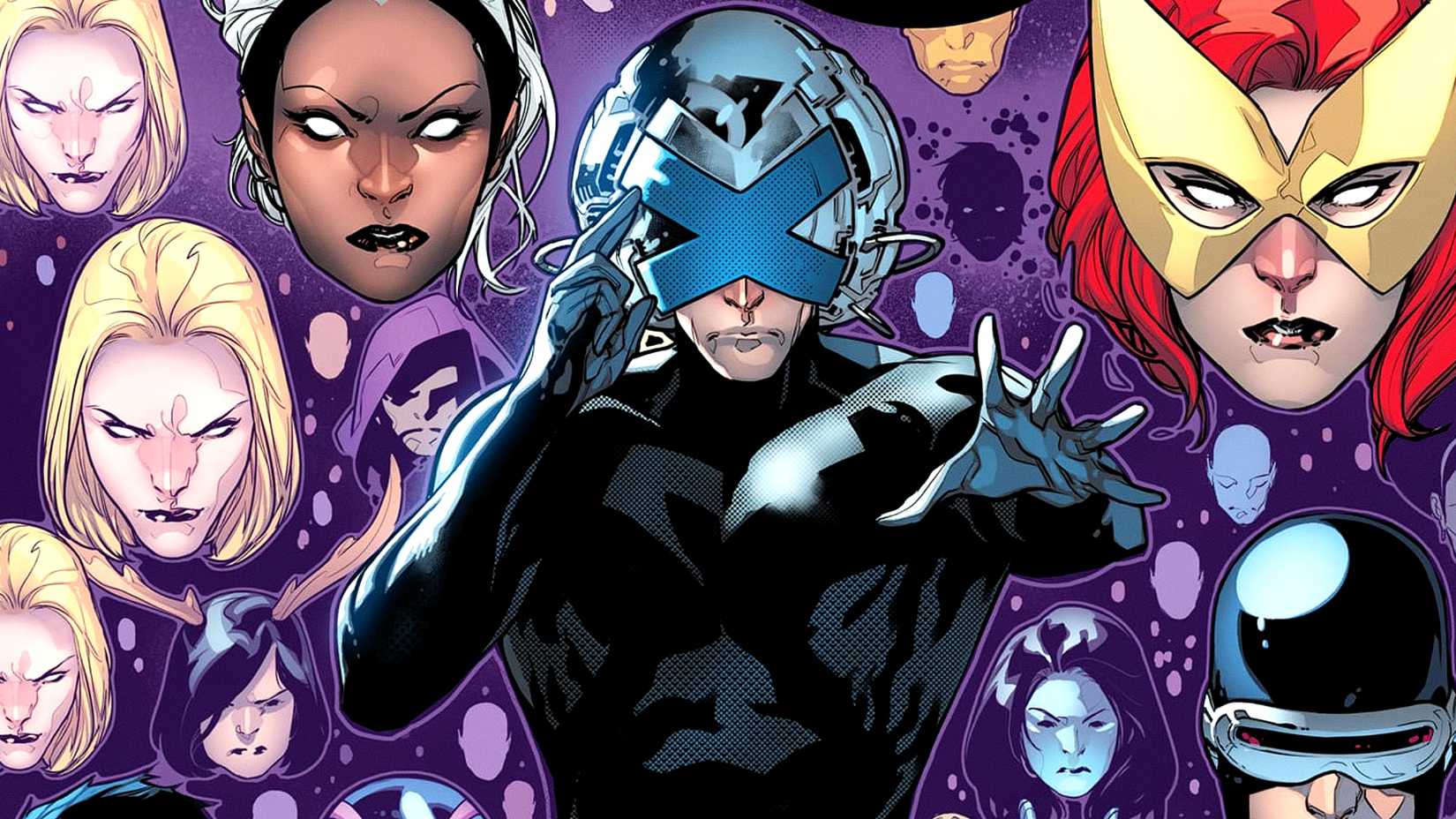 Charles Xavier locates mutants with his portable Cerebro in X-Men comic art