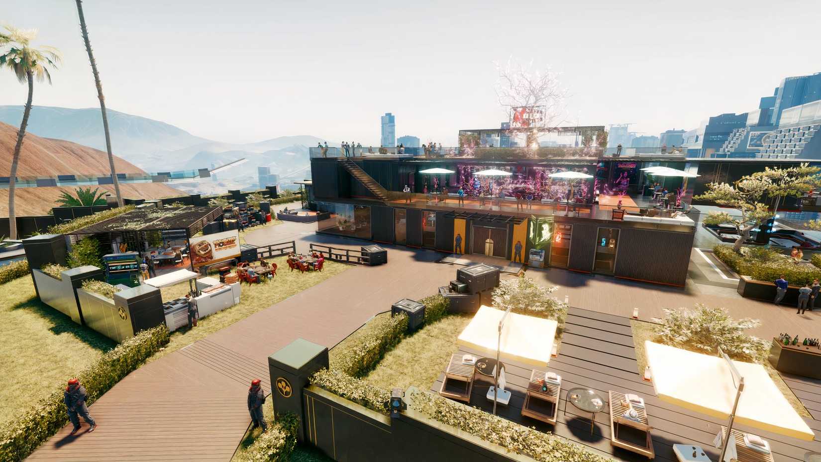 Das Bild zeigt das modifizierte Arasaka Estate Mansion in Cyberpunk 2077